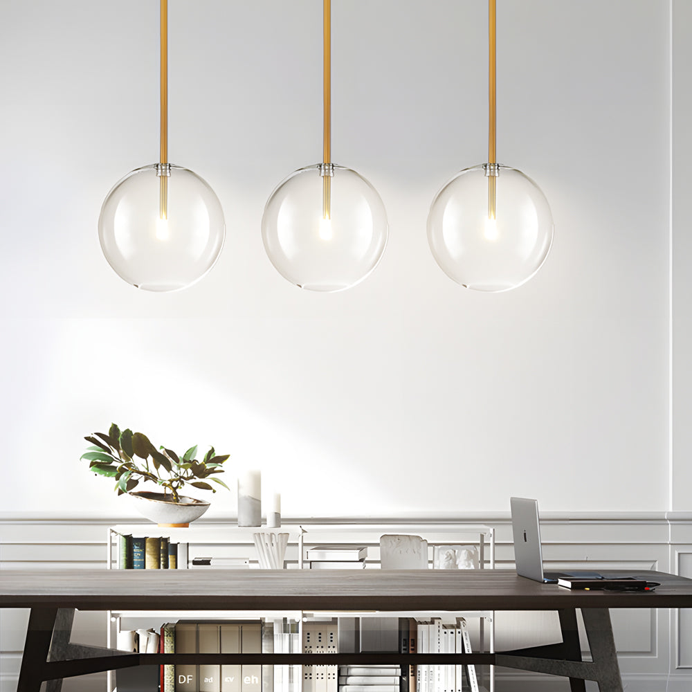 1 Light Clear Glass Globe Pendant Light Modern Hanging Lighting Fixture