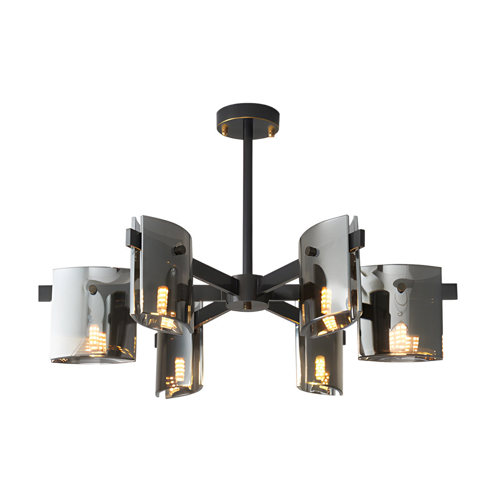 6 8 Light Dimmable Metallic Electroplated Glass Chandelier Lighting