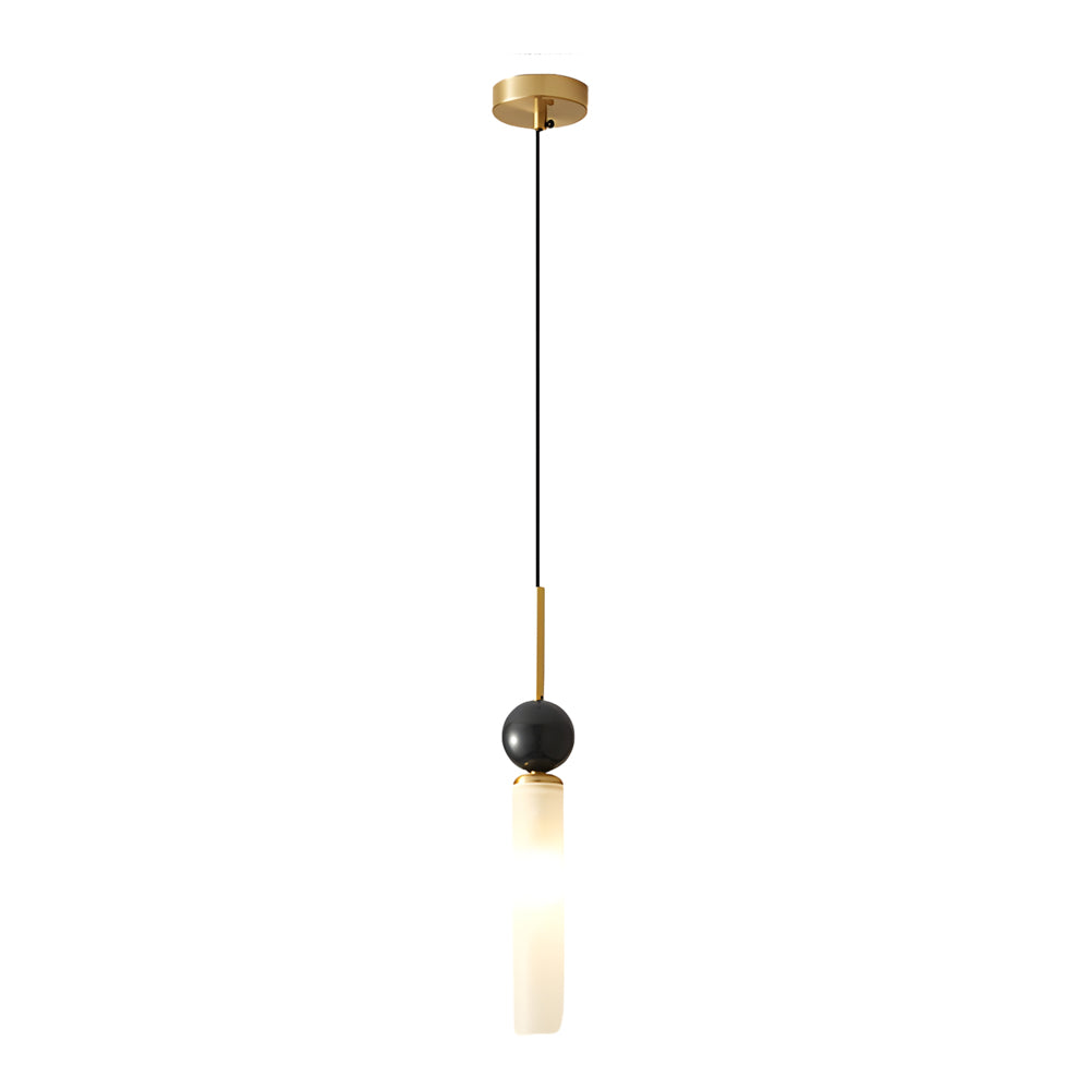 Vertical Marble Cylinder 1 Light Pendant Light Modern Hanging Lamp