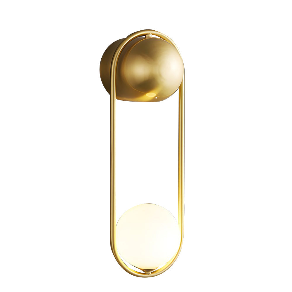 Mila Wall Sconce 1 Light Glass Globe Wall Light Gold Black