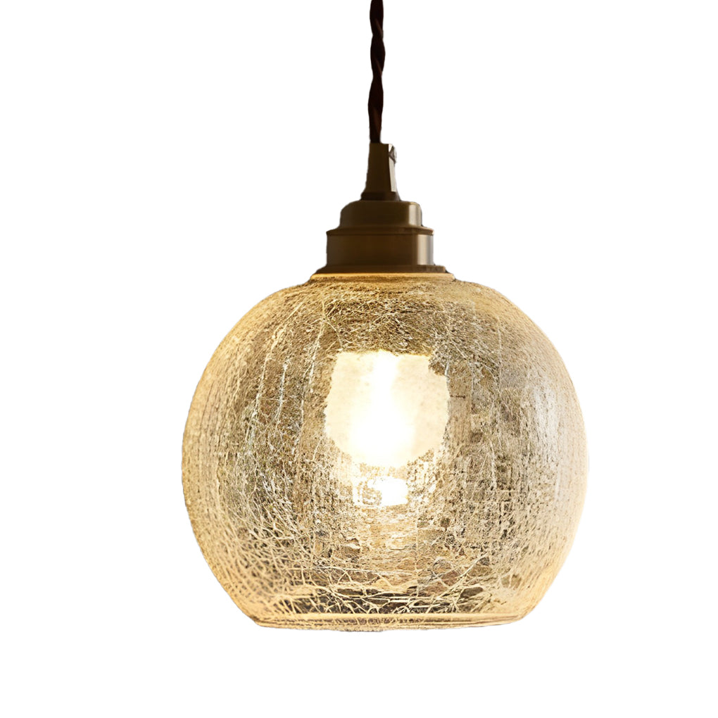 Spherical Glass Cracked Pattern Ceiling Lamp Li001924