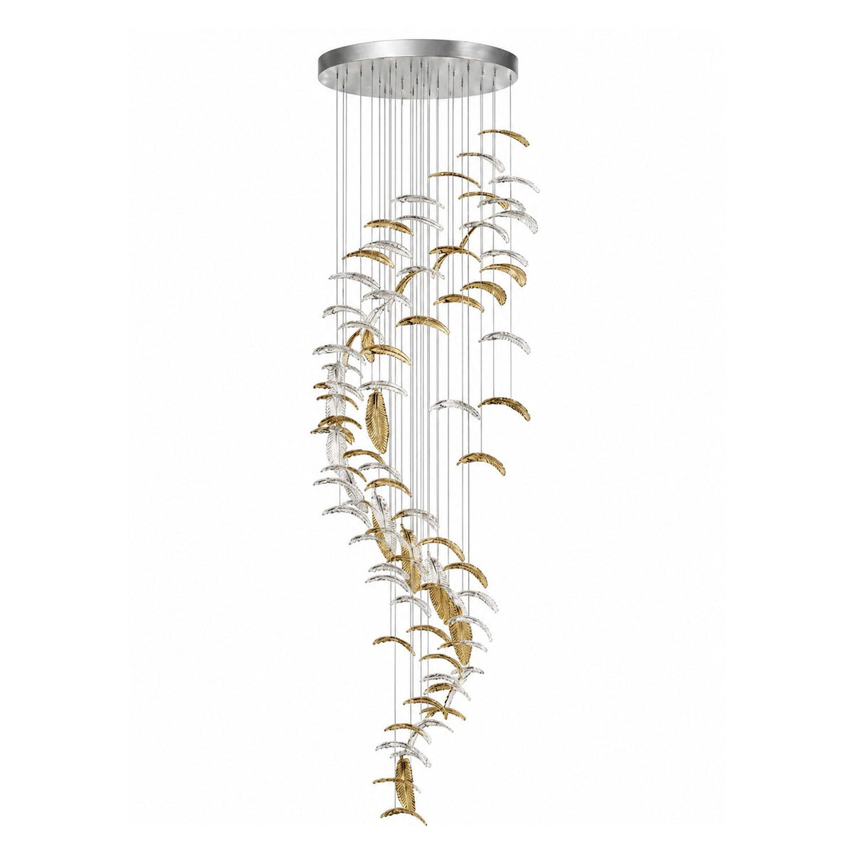 Glass Feathers Flying Chandelier — Modern LED Statement Pendant for Dining & Living Rooms