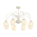 8 Heads Pastoral Bell Orchid Flowers 3 Step Dimming French Style Chandelier