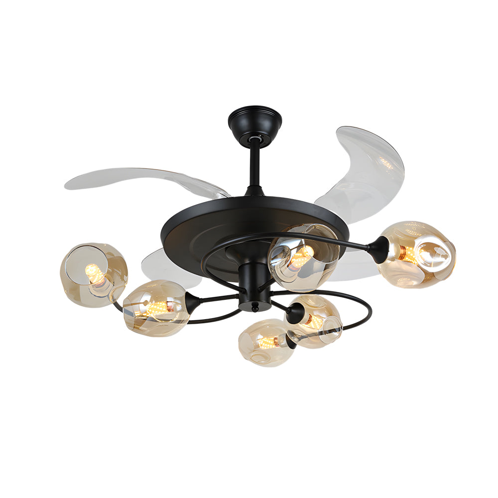 41 In 4 Blades Ceiling Fan Lights With 6 8 Light Glass Shades Remote Control
