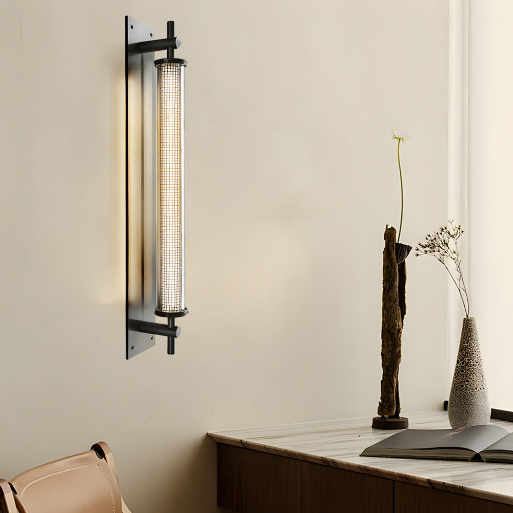 Industrial Black Stainless Steel Long Metallic Tube Wall Light 19 68 In H