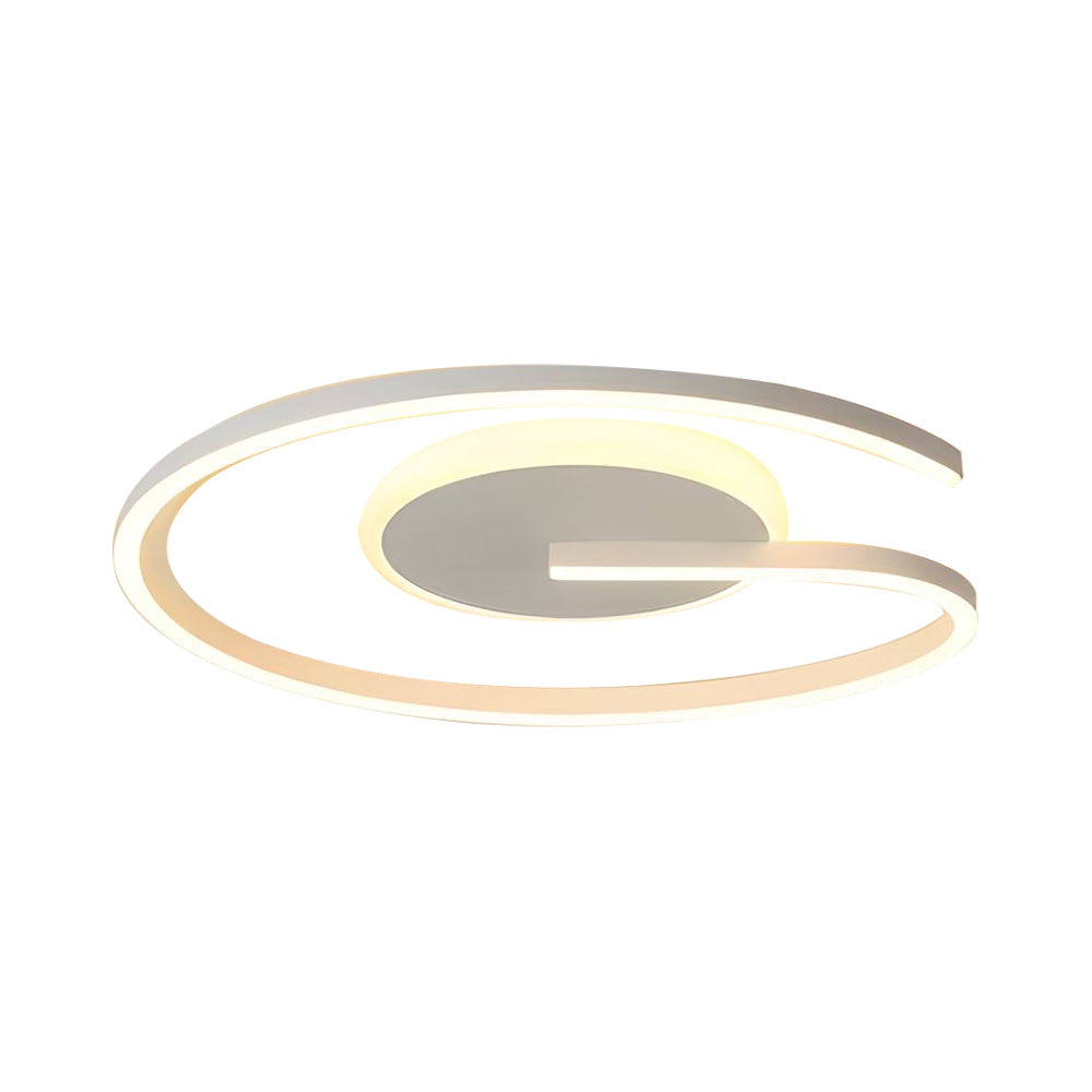 White Black Open Ring Circle Ceiling Lamp Led Bedroom Flush Mounted Ceiling Light