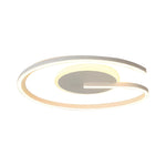 White Black Open Ring Circle Ceiling Lamp Led Bedroom Flush Mounted Ceiling Light