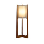 Rustic Japanese Style Wood Standing And Double Shaded Led Floor Lamp