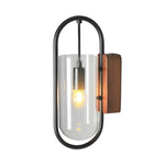 Retro Wood Base Iron Glass Shade Led 3 Step Dimming Nordic Wall Lights
