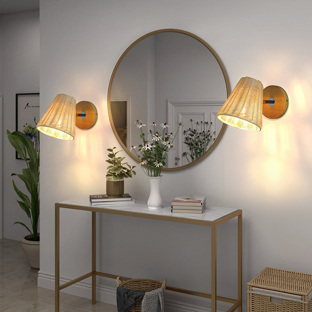 Rattan Hand Woven Wall Lamp Ha079896