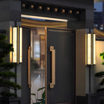 Modern Black Led Indoor Outdoor Wall Lights With Resin Marble Shade