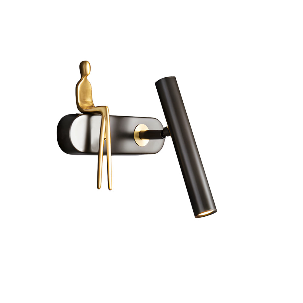 Brass Villain Wall Lamp 1 Light Slender Adjustable Led Wall Spotlight