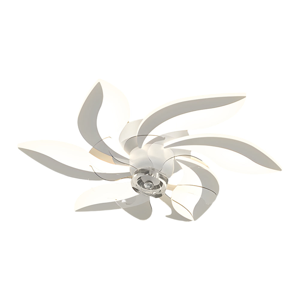 Flowers Leaves Shake Head 3 Step Dimming Modern Ceiling Fans With Light