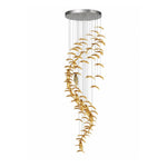 Glass Feathers Flying Chandelier — Modern LED Statement Pendant for Dining & Living Rooms