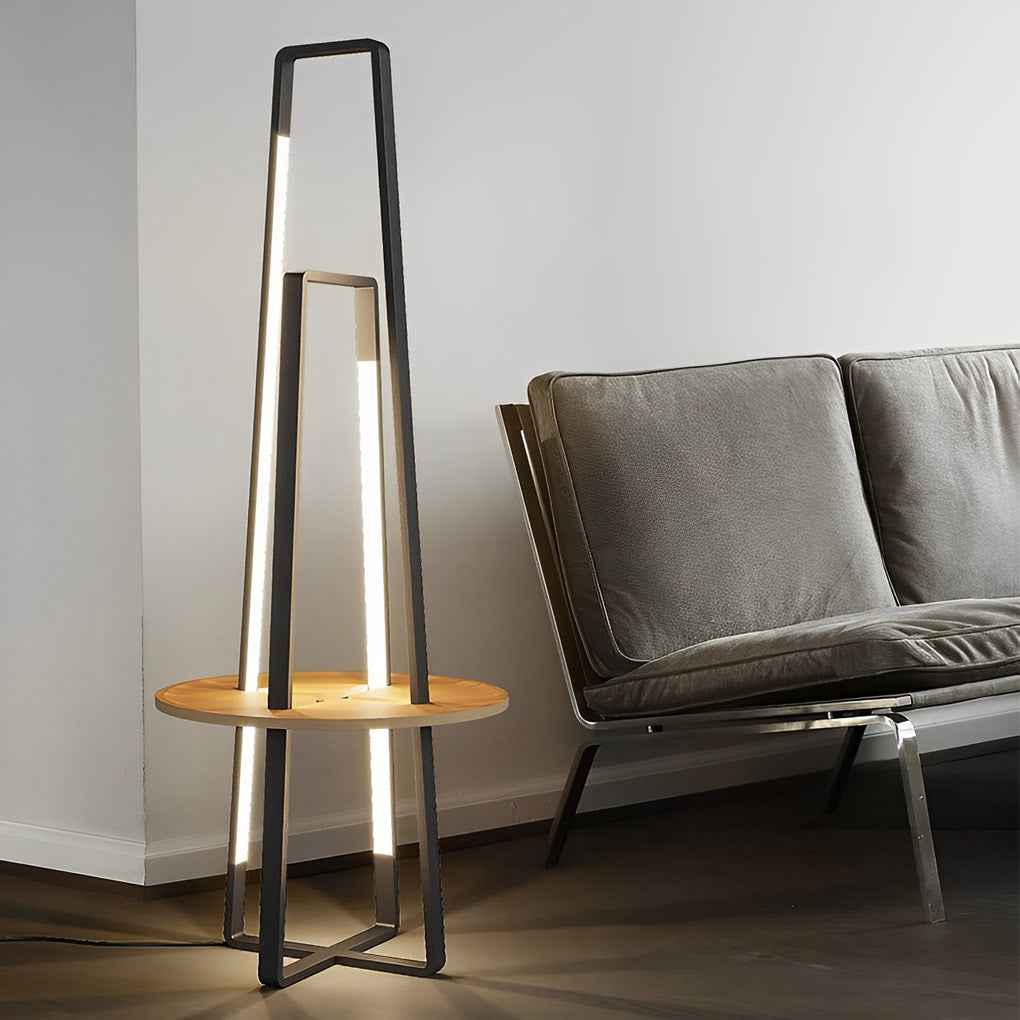 Modern 63 Inch Metal Led And Tray Floor Lamp For Living Room