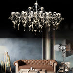 Stainless Steel Crystal Pendants Raindrops Led Italian Style Chandelier