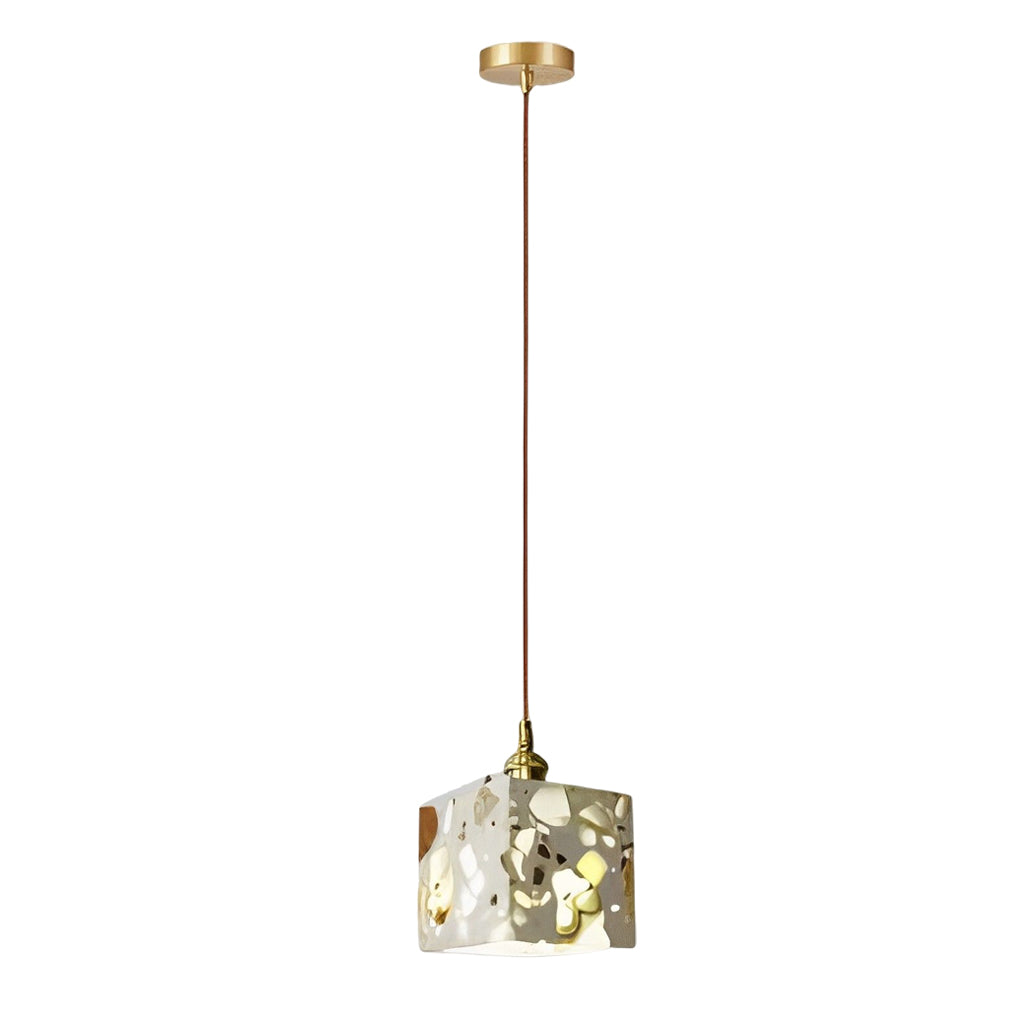 Retro Terrazzo Concrete Nordic Pendant Light Ha080859