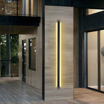 Modern Linear Outdoor Wall Light in Black, Dimmable LED
