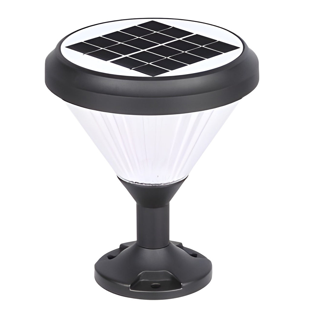 Round Led Black Modern Solar Post Light