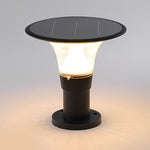 Round Black Solar Fence Post Light Ha082917