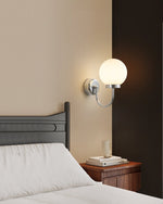 Clara Chrome Wall Sconce – Modern Minimalist Globe Light for Bedroom & Hallway