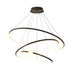 White Black Circular Pendant Lamp Dimmable Led Rings Chandelier
