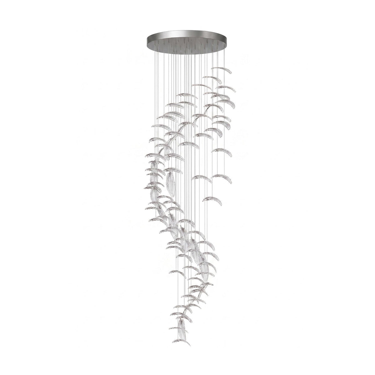 Glass Feathers Flying Chandelier — Modern LED Statement Pendant for Dining & Living Rooms