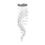 Glass Feathers Flying Chandelier — Modern LED Statement Pendant for Dining & Living Rooms