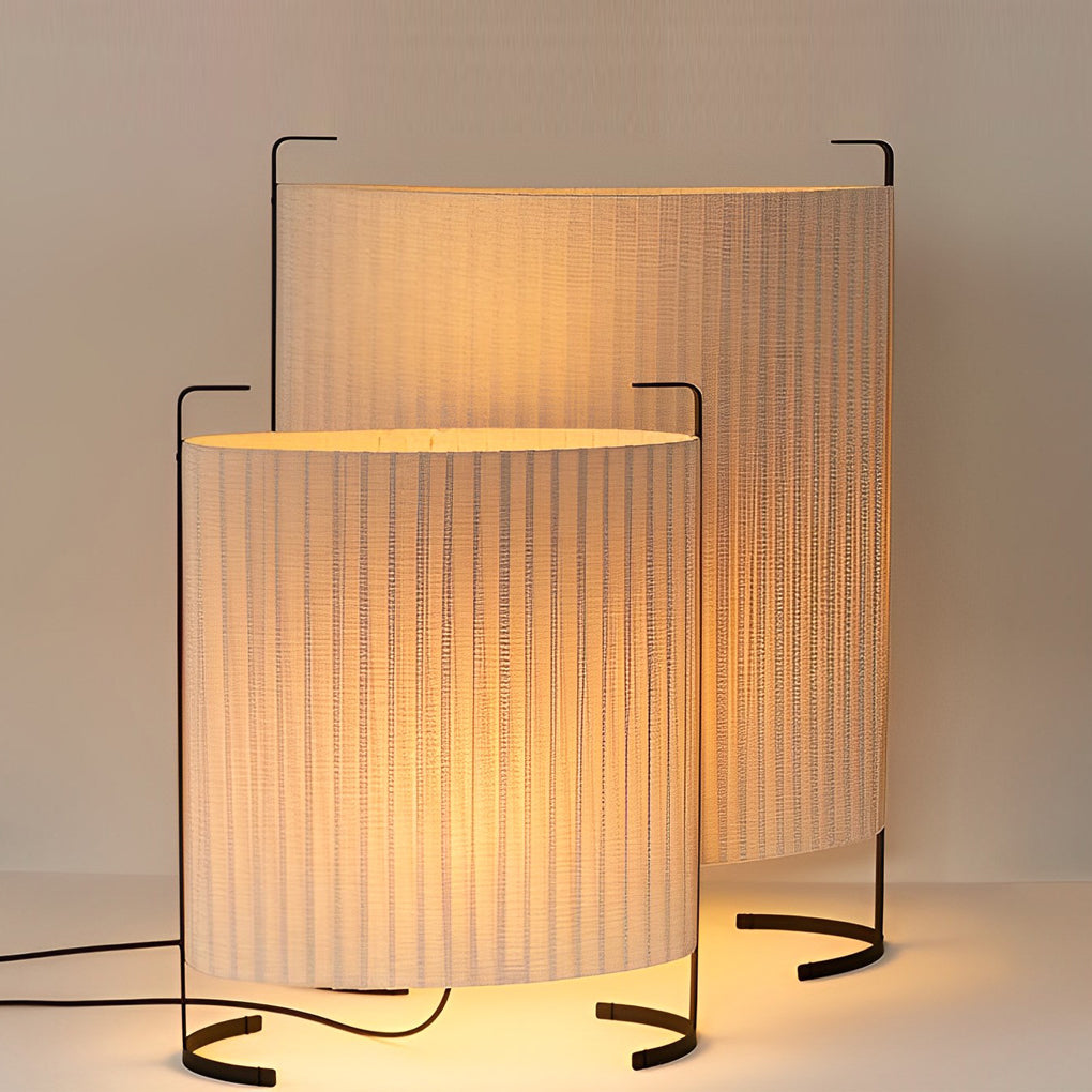 42 Inch Modern Japanese Style Fabric Outdoor Floor Lamp