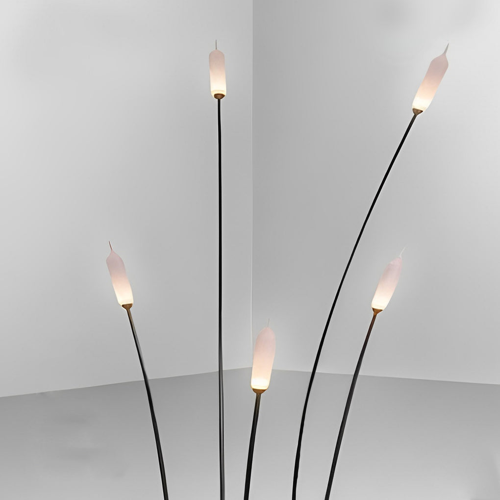 Reed LED Outdoor Lawn Lights in Black Stainless Steel
