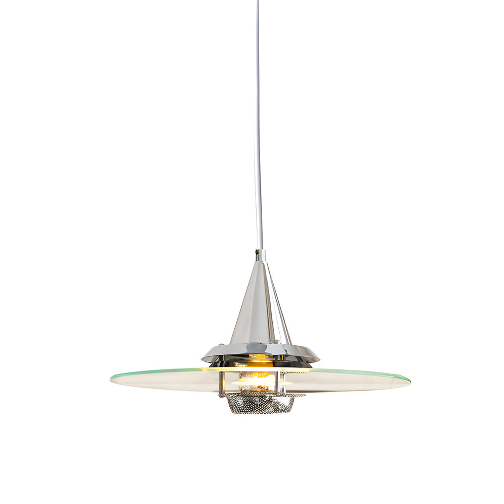 Round Transparent Glass Ufo 3 Step Dimming Modern Pendant Light Fixture