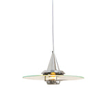 Round Transparent Glass Ufo 3 Step Dimming Modern Pendant Light Fixture
