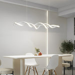 Spiral Linear LED Pendant Light in White for Modern Dining Rooms