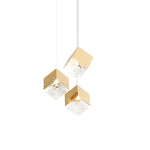 Glass Square Cube Stainless Steel Led Modern Spiral Long Chandelier