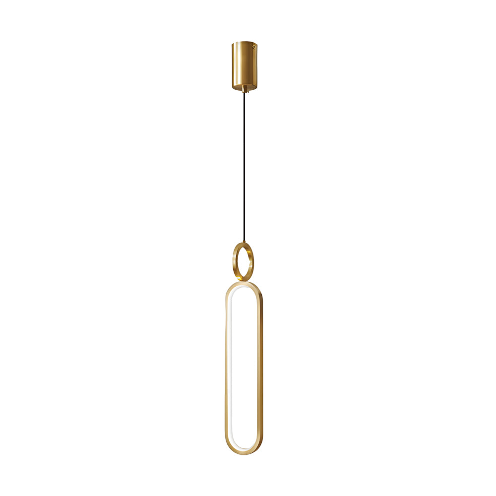 Minimalist Long Oval Rings 3 Step Dimming Led Copper Modern Pendant Lights Li002746