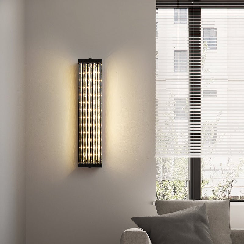 Luma Column LED Wall Sconce in Brushed Gold and Clear Glass