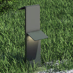 Solar Pathway Lights with Dual-Panel Downlighting in Gray Stainless Steel