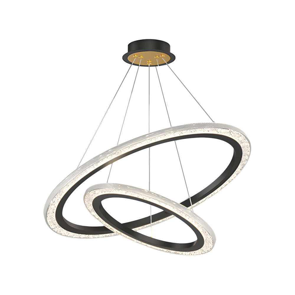 2 3 Rings Adjustable Luxury 3 Step Dimming Modern Chandelier Hanging Lights