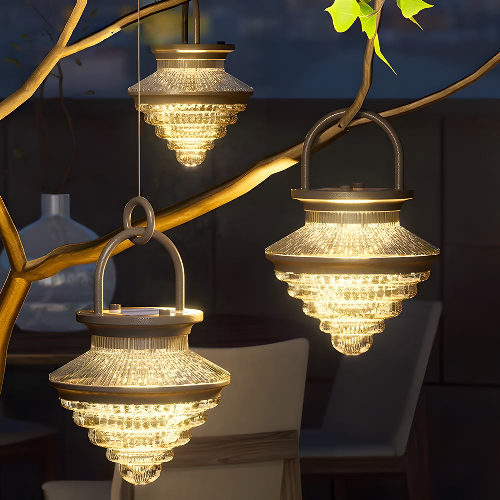 Waterproof Portable 3 Step Dimming Usb Charging Solar Outdoor Lanterns