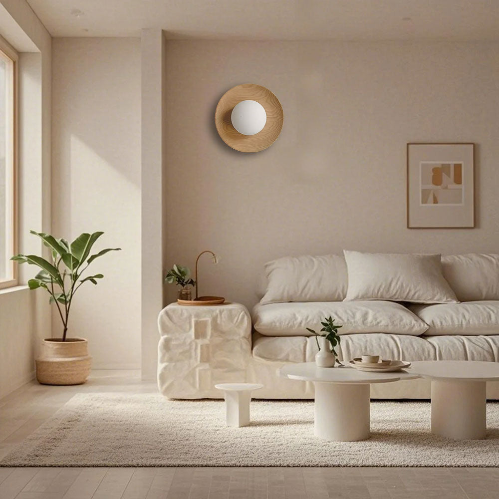 Natural Simple Wood Wall Light