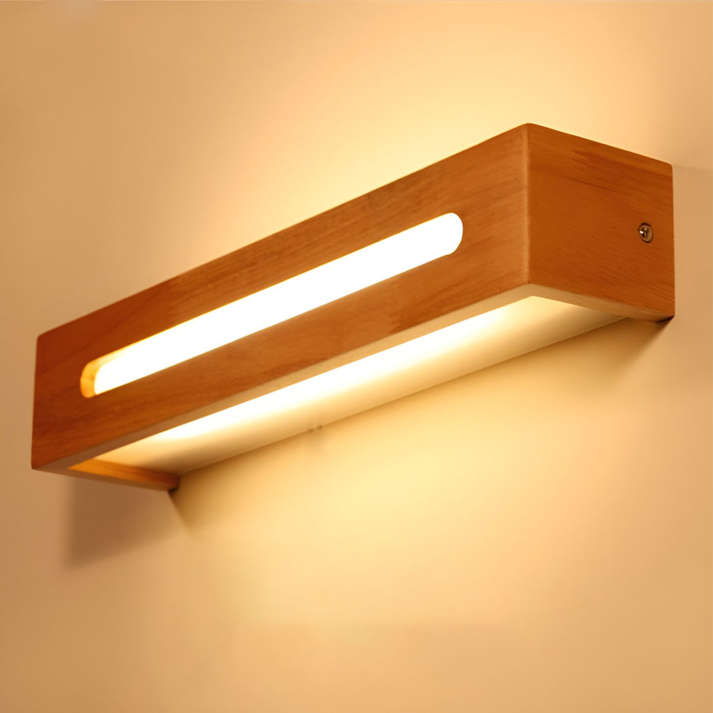 Rectangular Wood Waterproof Led Nordic Wall Lamp