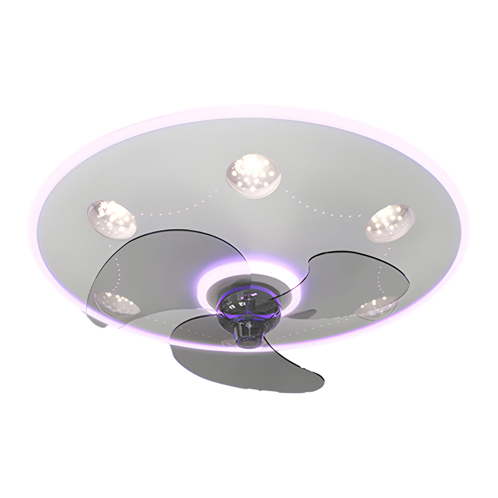 Round Acrylic Creative Three Step Dimming Modern Ceiling Fan And Light
