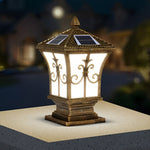Vintage Pattern Solar Powered Fence Post Light Ha083053