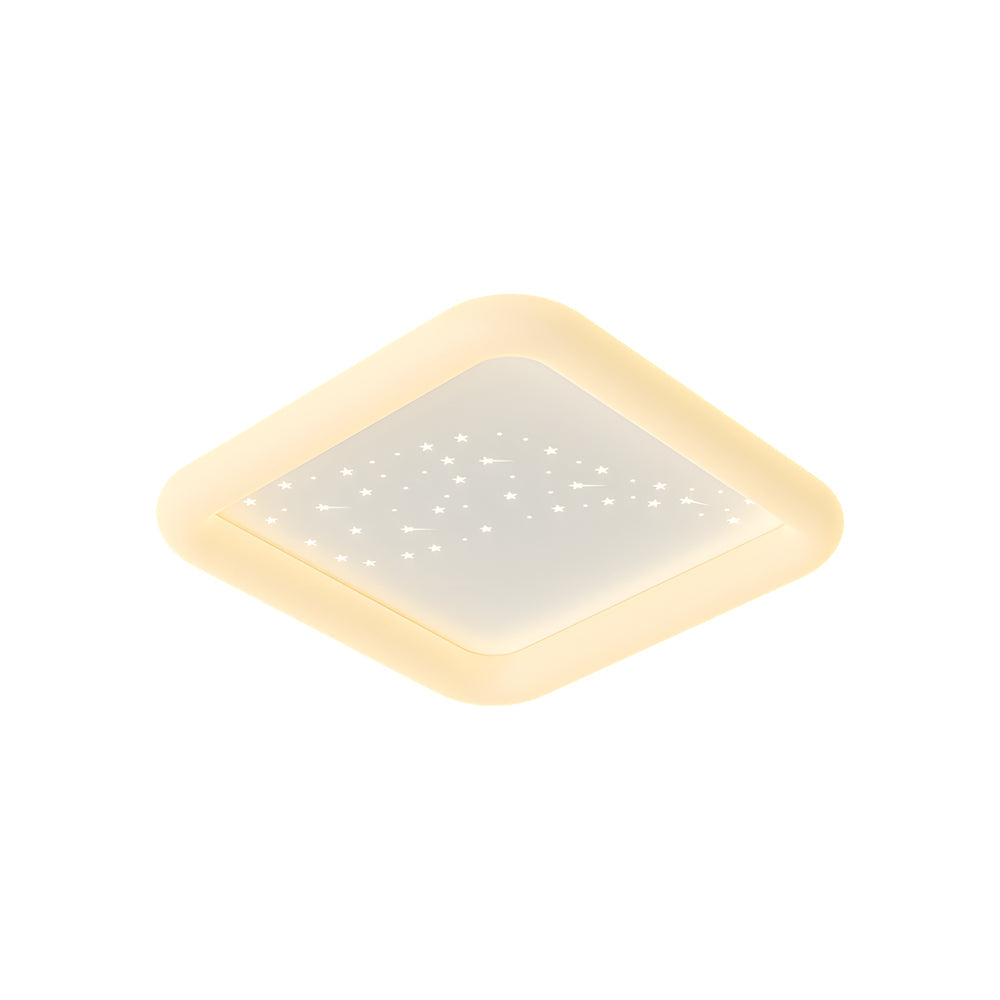 Square Round Three Step Dimming Led Milky White Modern Ceiling Light Fixture