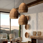 Handmade Leather Rattan Lampshade Led Wabi Sabi Japanese Style Chandelier Li002751