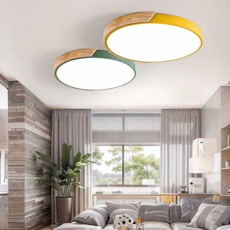 Ultra Thin Wood Ceiling Light