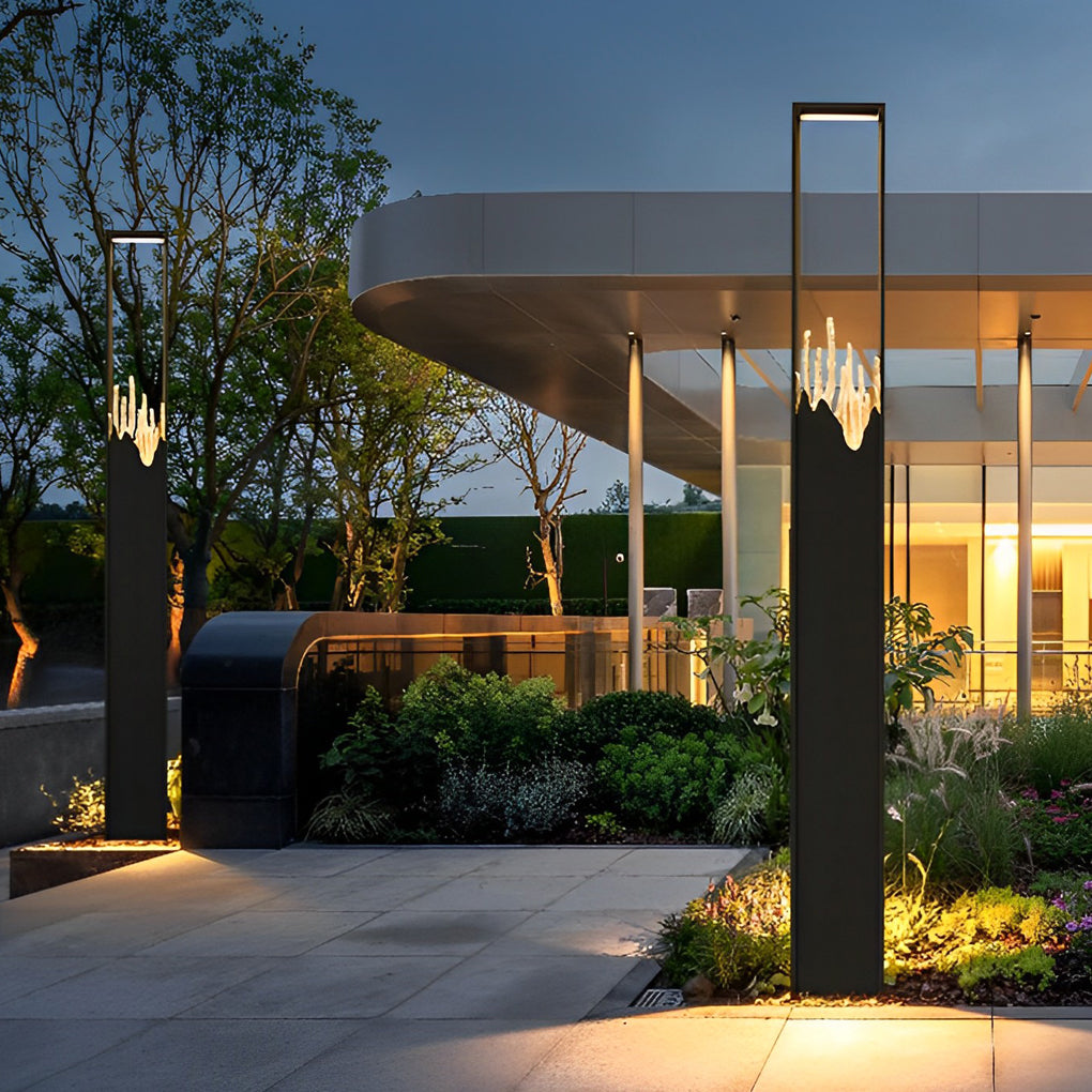 Modern Rectangular Glass LED Pathway Lights for Elegant Outdoor Spaces