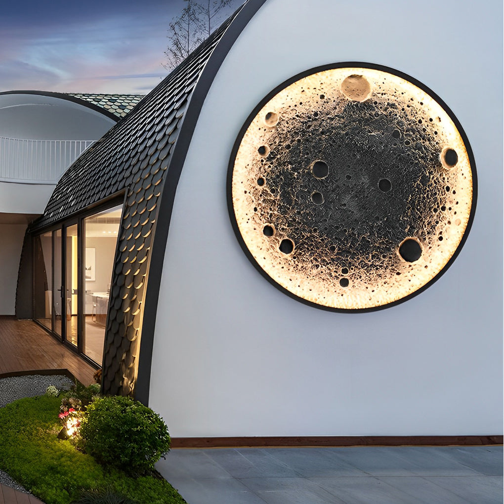 Round Moon Modern Outdoor Wall Light Li002286