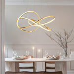 Creative Circular Curved Lines Led 3 Step Dimming Modern Chandelier