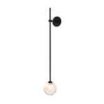 1 Light Glass Bubble Globe Slim Wall Light